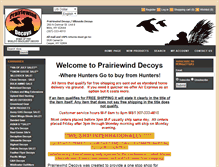 Tablet Screenshot of prairiewinddecoys.com